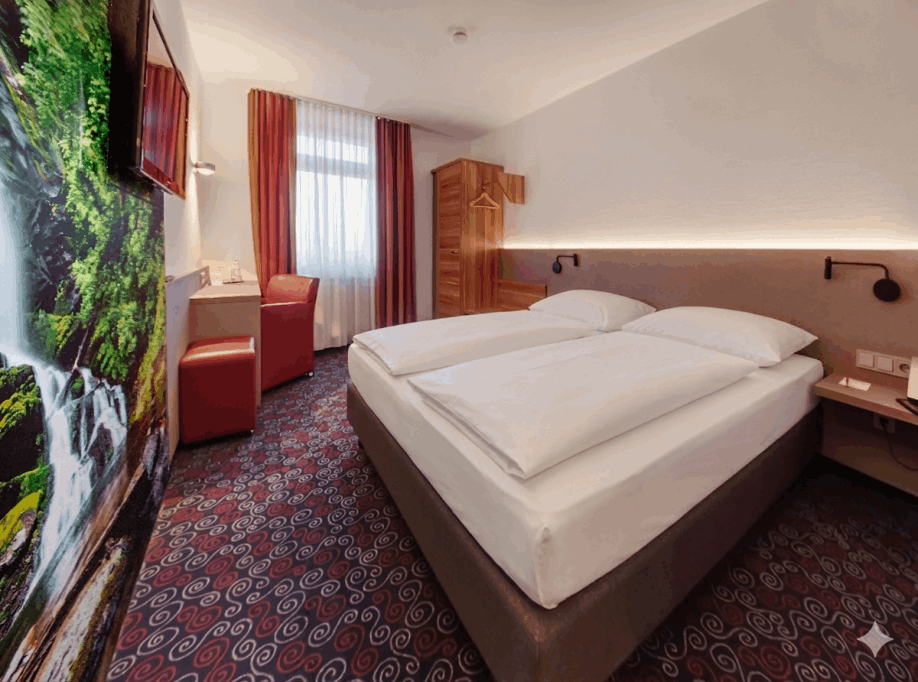 Blich auf das Economy Doppelzimmer